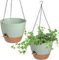 Hanging Planters for Indoor Outdoor Plants, 2 Pack Self Watering Hanging Pot by Vanslogreen