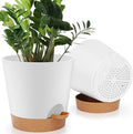 8-Inch Plant Pots, Self-Watering Planters by AFamilyofGardenLovers