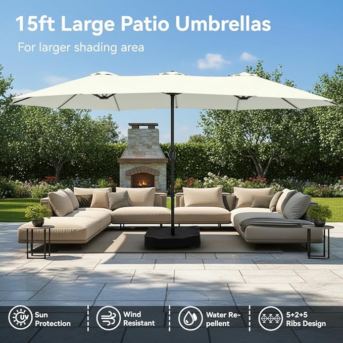 PHI VILLA 15ft Large Patio Umbrellas - Image 7