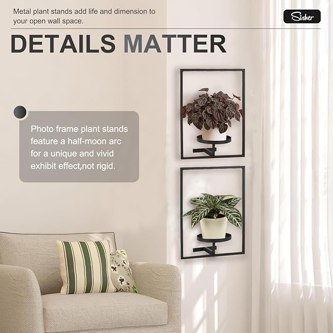 Sisher Plant Stand Indoor Outdoor, Window Plant Shelf Picture Frame Wall Plant - Image 7