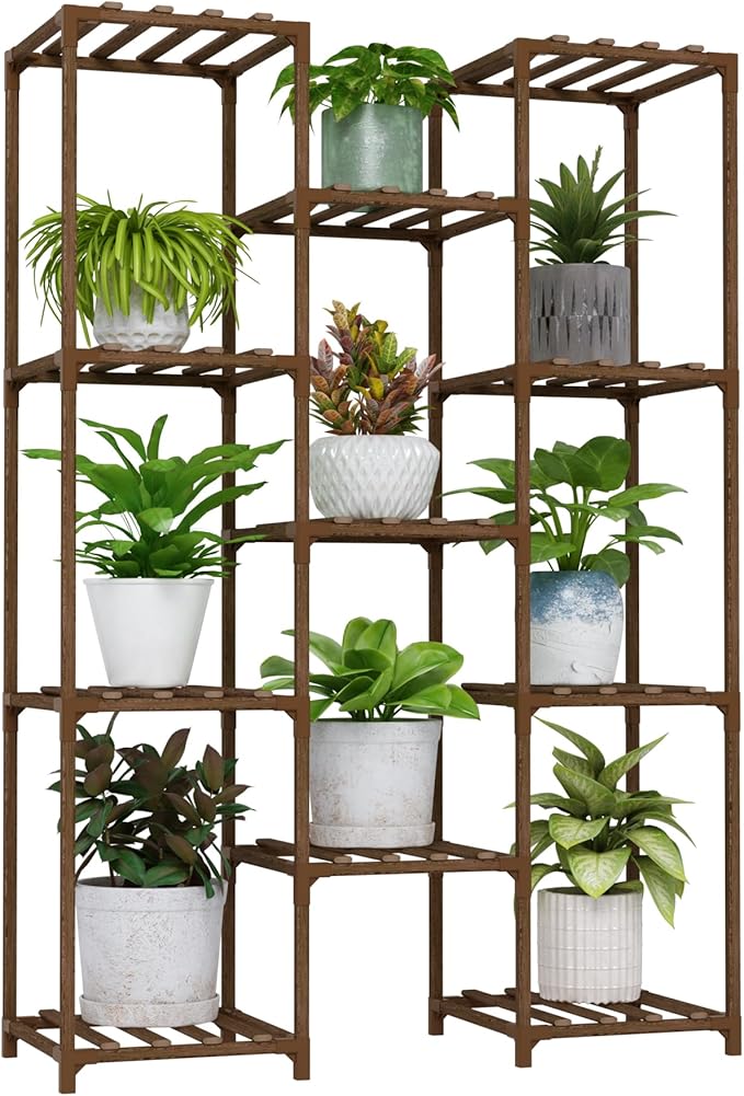 Bamworld Plant Stand Indoor Outdoor Tall Plants Shelf by Bamworld