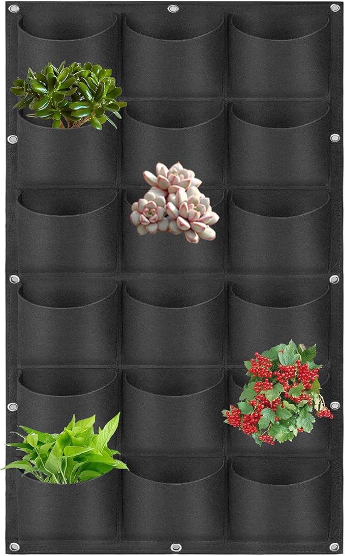 Hanging Planting Grow Bags, 18 Pockets Hanging Vertical Wall Planter Wall by LITLANDSTAR