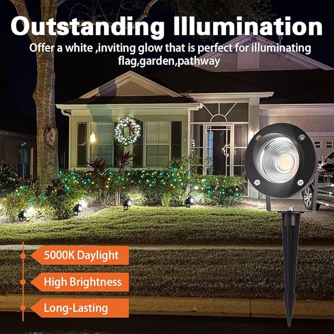 EAGLOD 20W Led 12V AC/DC Flag Spotlights Outdoor Landscape Lights, Low Voltage - Image 4