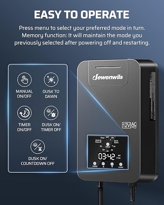 DEWENWILS 200W Low Voltage Landscape Transformer - Image 2