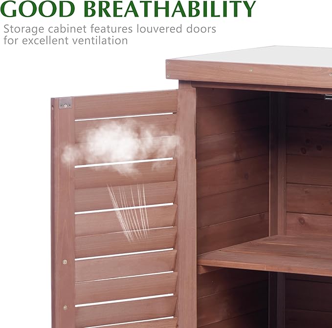 Outdoor Storage Cabinet & Potting Bench Table - Image 6
