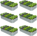 6-Pack Galvanized Raised Garden Bed 8x4x1.5 | 10x2x1.5 ft, Modular Raised by Annoell