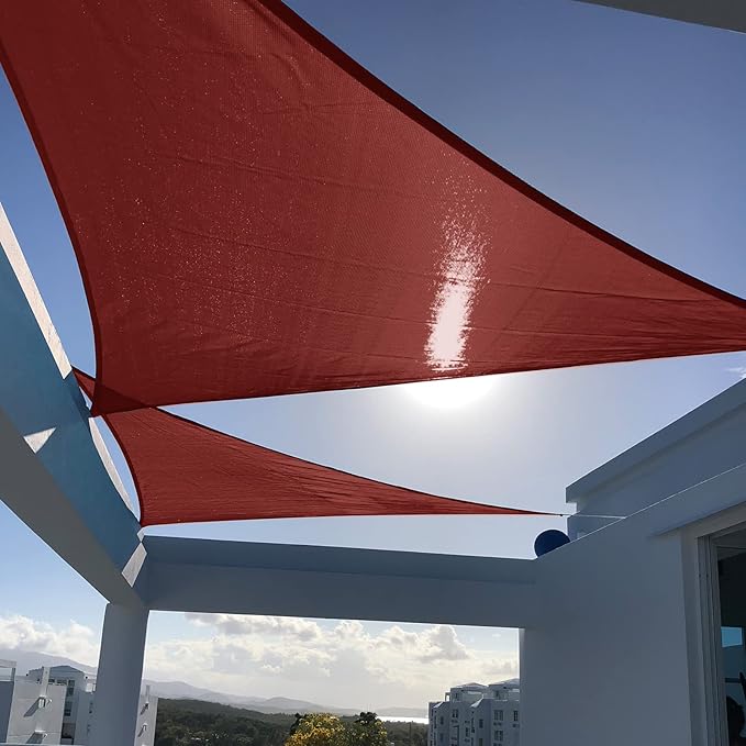 SUNNY GUARD Custom Size 6'x12'x13.4' Terra Red Sun Shade Sail Right Triangle UV by SUNNYGUARD
