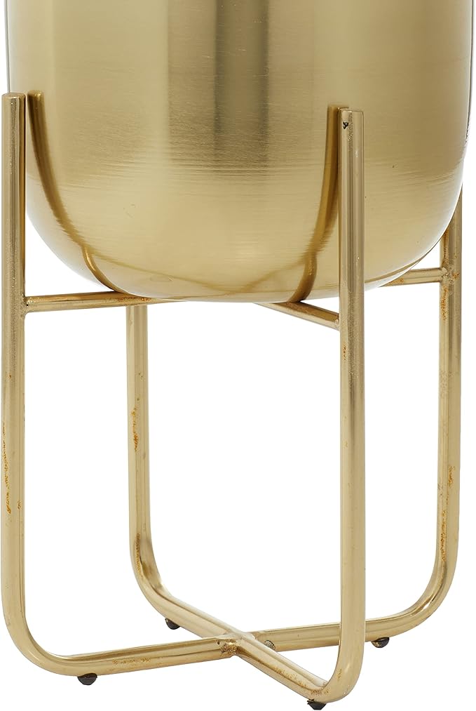 Deco 79 Metal Indoor Outdoor Planter Brushed Dome Large Planter Pot - Image 4