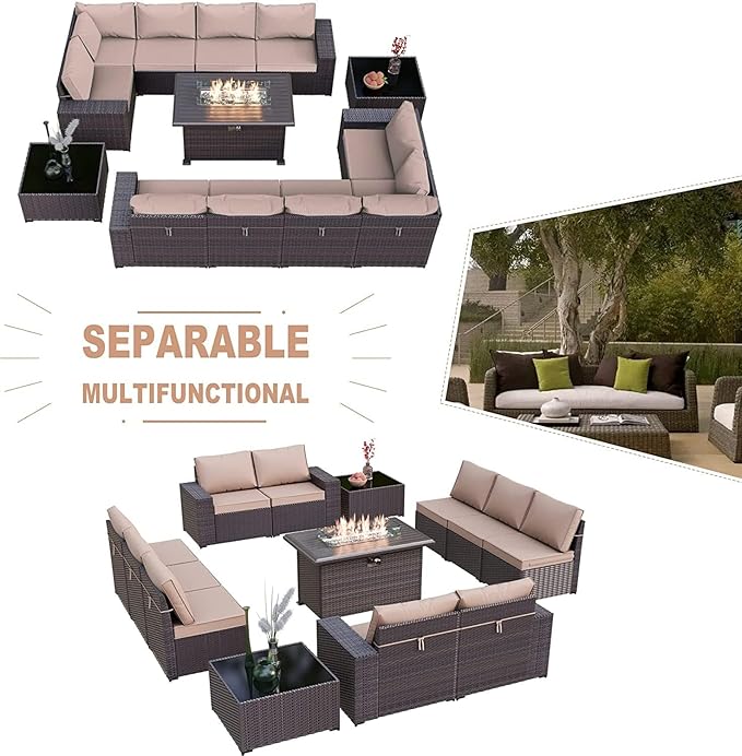 Kullavik 13 Pieces Outdoor Patio Furniture Set - Image 6