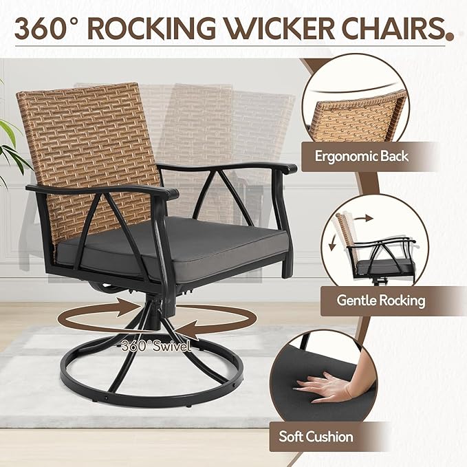 5-Piece Patio Dining Set for 4，Outdoor Dining Set - Image 4
