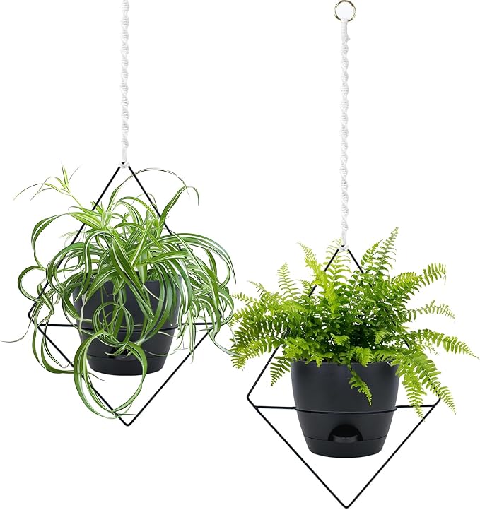 Hanging Planters for Indoor Plants, 2 Set Self Watering Hanging Flower Pots by Koalaime