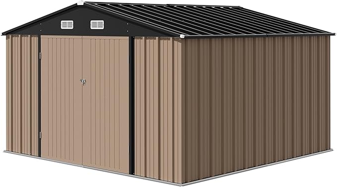 Devoko 10 x 10 FT Outdoor Storage Shed, Metal Garden Sheds & Outdoor Storage - Image 7