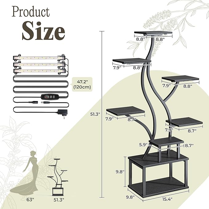 PRAISUN 51.3 Inch Plant Stand - Image 7