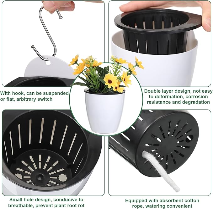 Amyhill 16 Pcs 5'' and 4.33'' Self Watering Hanging Planter - Image 3