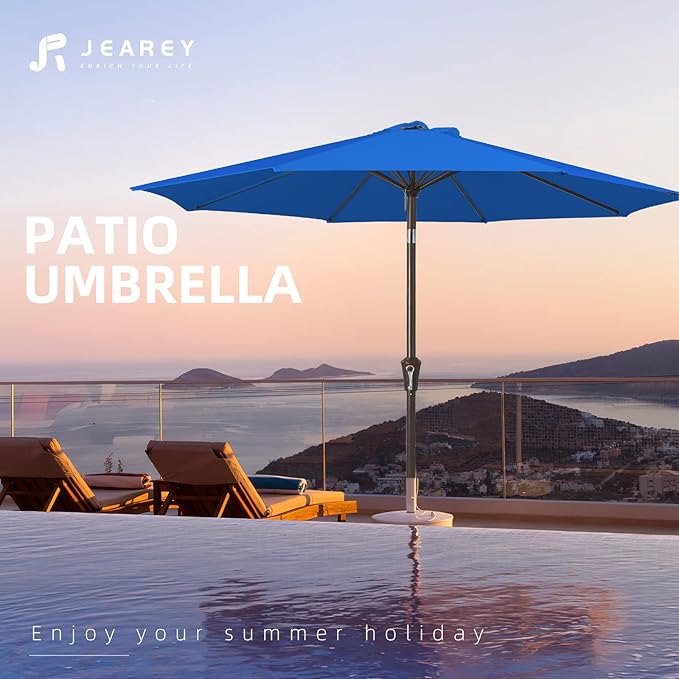 JEAREY 9FT Outdoor Patio Umbrella Outdoor Table Umbrella - Image 7