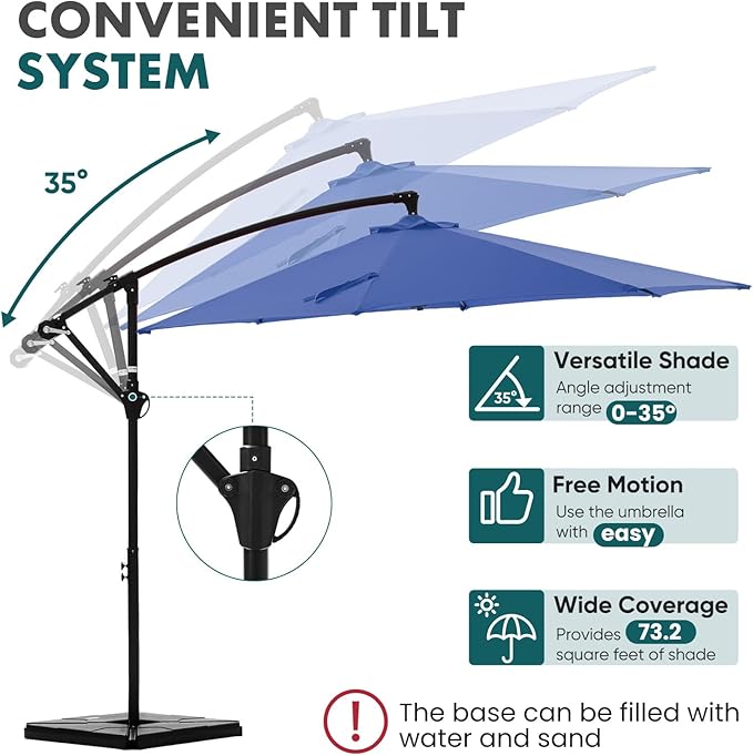 OLIXIS 9.7FT Offset Patio Umbrella - Image 3