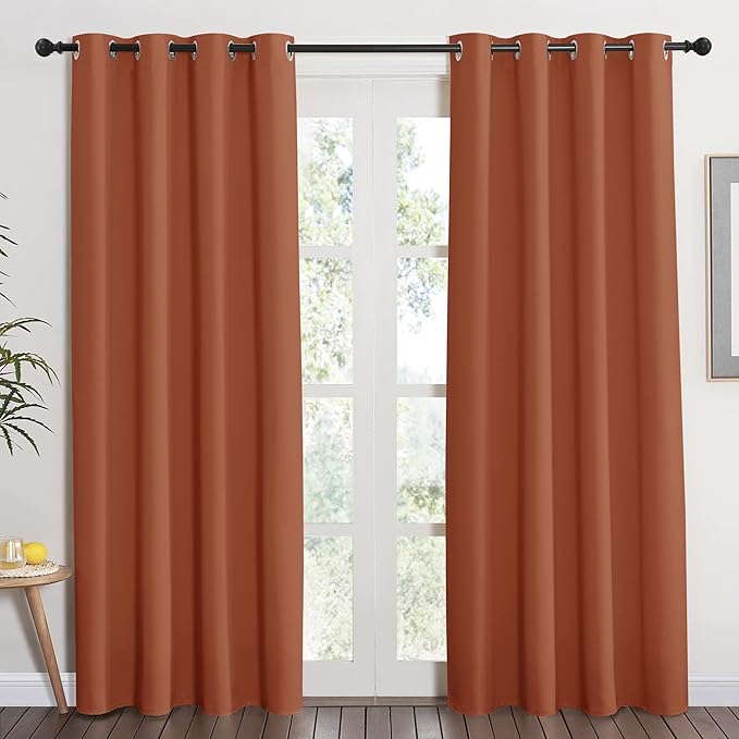 NICETOWN Blackout Burnt Orange Curtain & Drape by NICETOWN