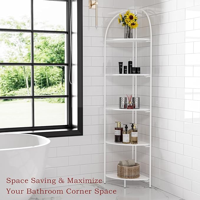 Crofy Foldable 5 Tier Corner Shelf, Metal Corner Plant Stand - Image 6