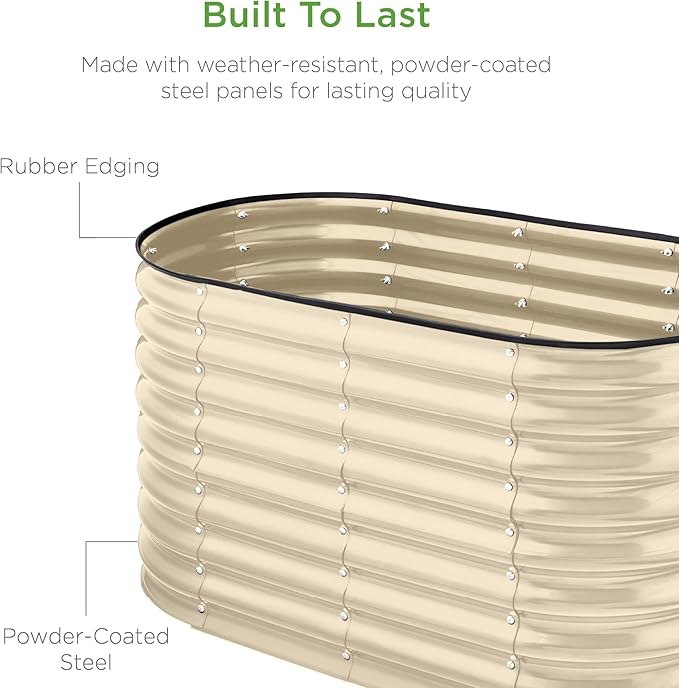 Best Choice Products 4x2x2ft Outdoor Metal Raised Garden Bed, Oval Deep Root - Image 5