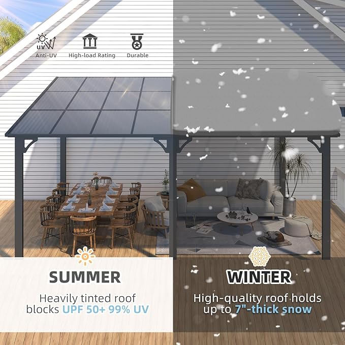 AECOJOY 16' x 12' Gazebo Outdoor Pergola - Image 2