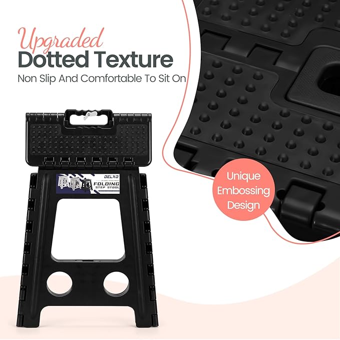 Delxo Folding Step Stool 16 Inch, Non-Slip Foldable Stools - Image 7