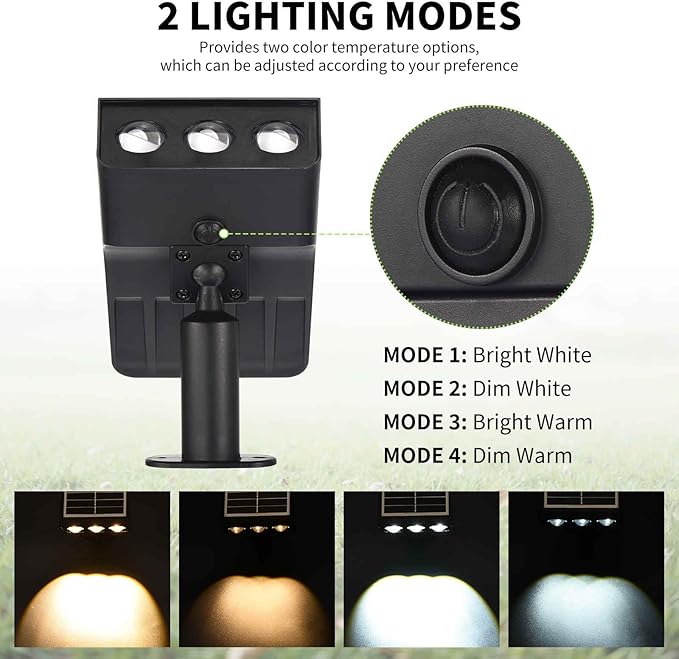 Solar Spot Lights Outdoor, Solar Landscape Spotlights Waterproof Adjustable - Image 3