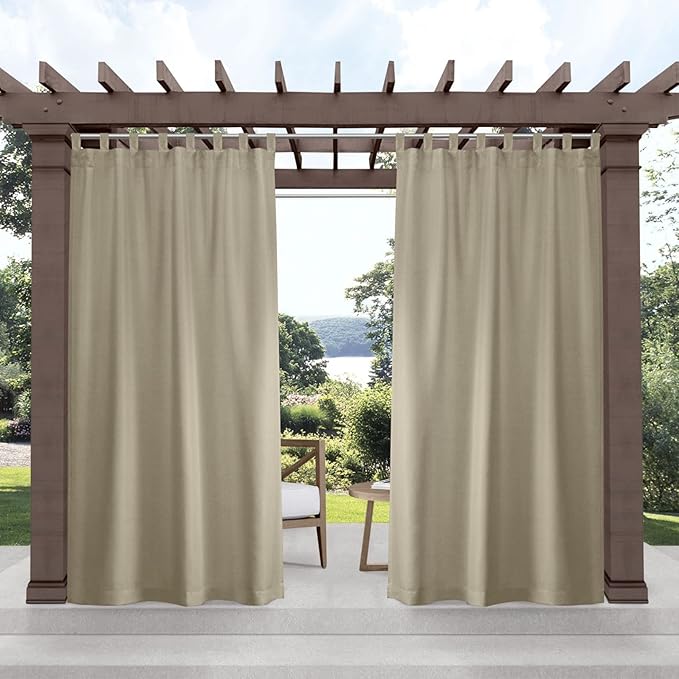 Exclusive Home Cabana Solid Indoor/Outdoor Light Filtering Hook-and-Loop Tab by Exclusive+Home