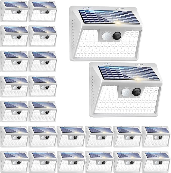 Peasur Solar Lights Outdoor Waterproof, Solar Powered Fence Wall Light by Peasur