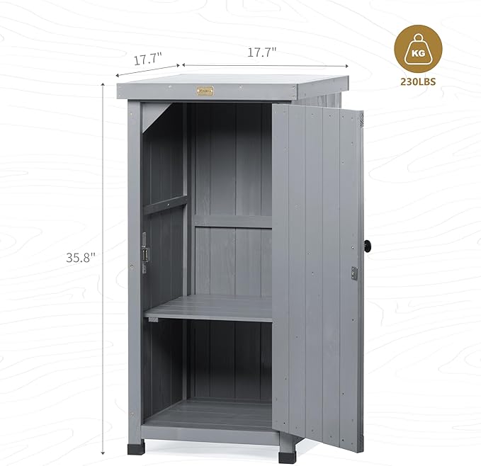 HABAU Outdoor Storage Cabinet for Patio, Garden Potting Bench Table - Image 3
