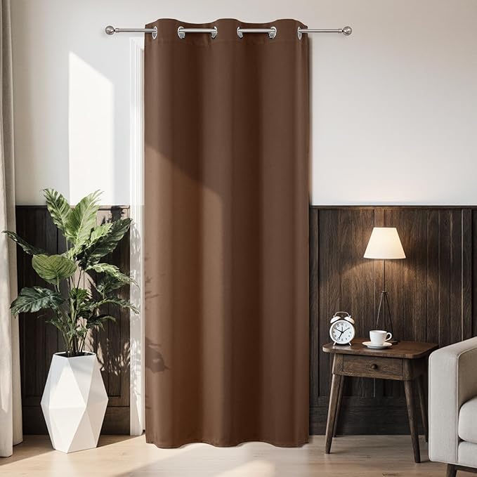 Joydeco Blackout Door Curtain for Doorway Privacy 78 Inches Long, Grommet by JOYDECO