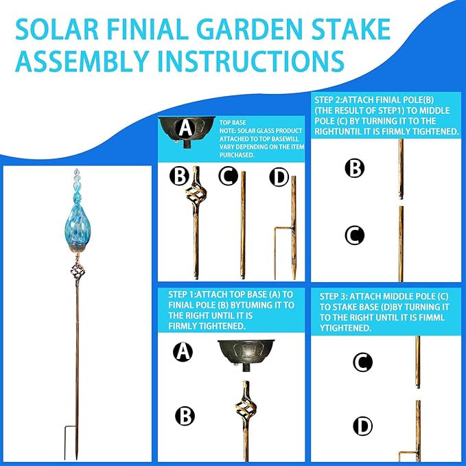 Solar Garden Lights Outdoor, Decorative LED Flame Garden Stakes, Hand Blown - Image 8