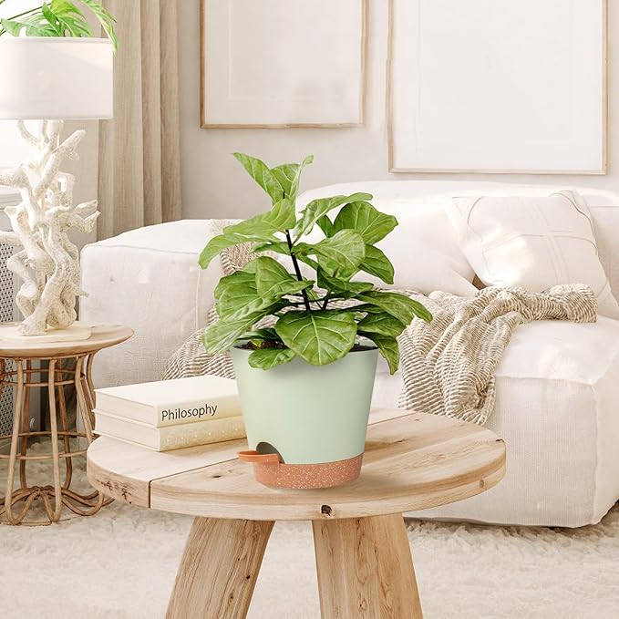 Self Watering Planters for Outdoor Plants 7/6.5/6/5.5/5Inch 5Pack Flower Pot - Image 5