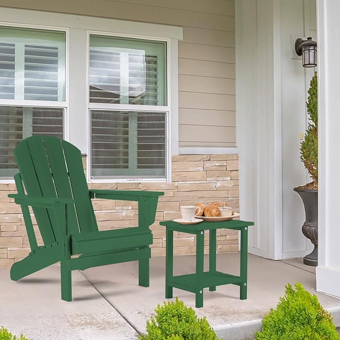 Adirondack Outdoor Side Table, 2-Tier Sturdy Patio End Table Weather Resistant - Image 2