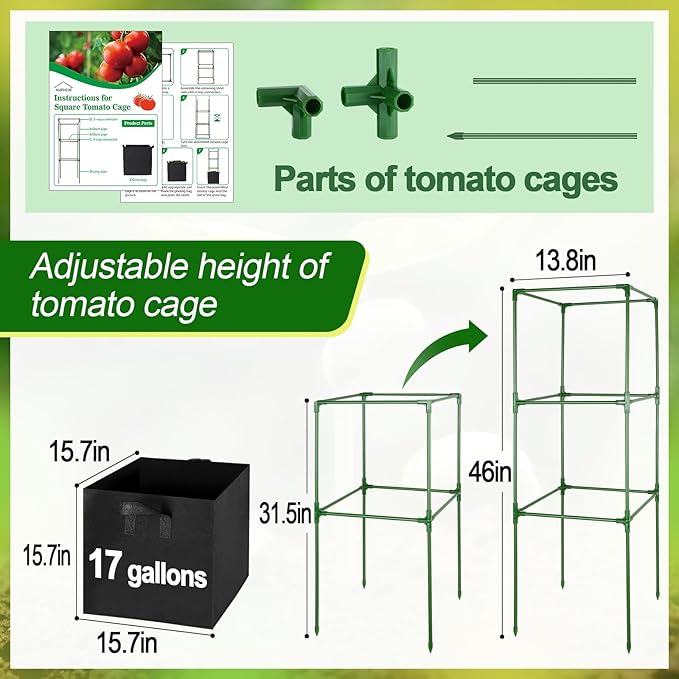 ANPHSIN 3 Sets Tomato Cages - Image 5