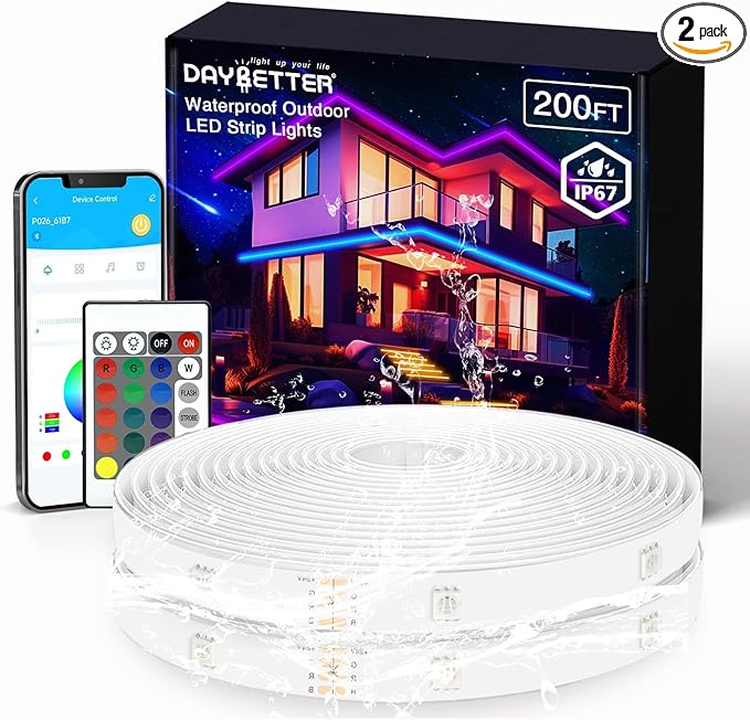 Outdoor LED Strip Lights Waterproof 200ft, IP67 Waterproof LED Light Strips by DAYBETTER