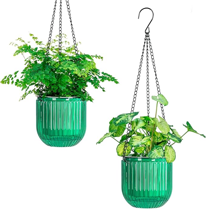 Melphoe 2 Pack Self Watering Hanging Planters Indoor Flower Pots, 5.3 Inch by Melphoe