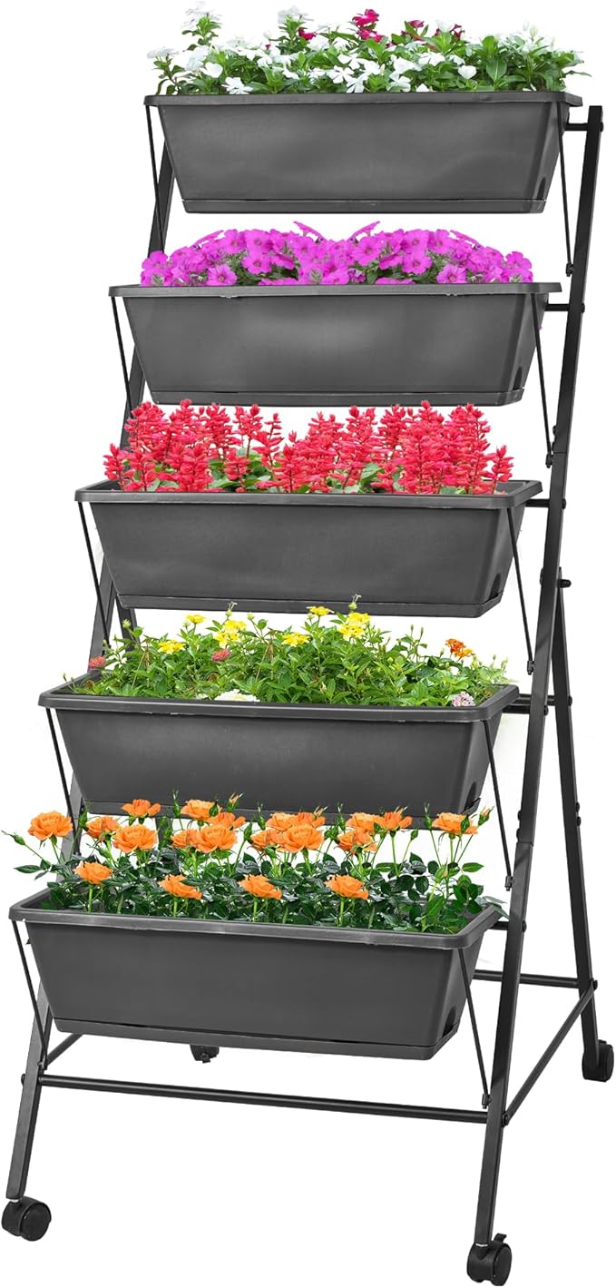GENMOUS 5 Tier Raised Garden Bed Tall 45FT Vertical Elevated Garden Planter by GenMousCo