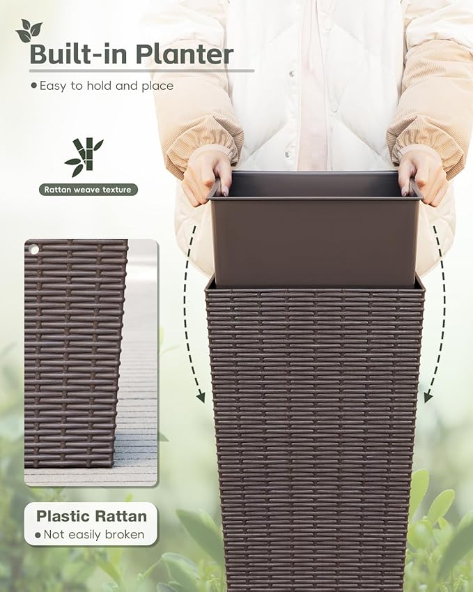 Greesum Set of 2 Tall Plastic Planters - Image 3