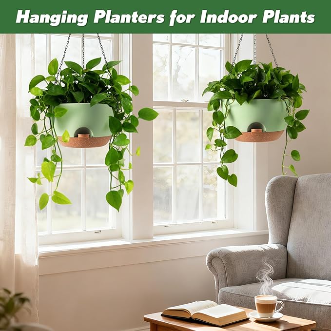 13-inch Oversized Hanging Planter Set of Two, Planters - Image 4