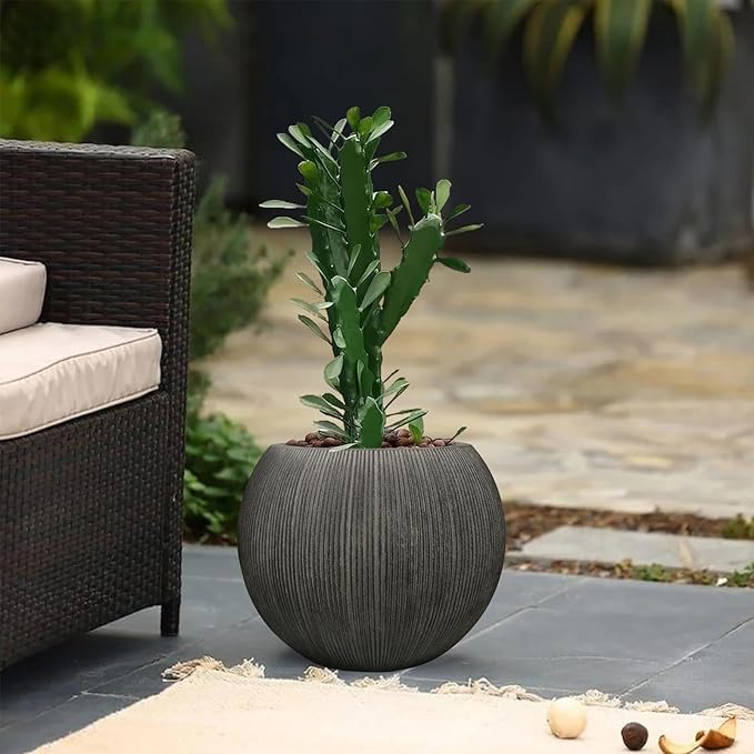 11.8" H X 14.5" D Round Plastic Planter - Image 6