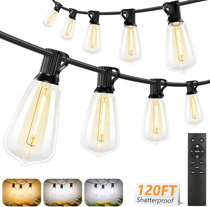 Brightever 3 Color in 1 LED Outdoor String Lights by Brightever