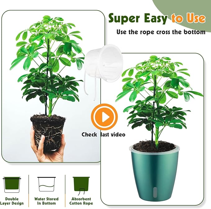 Self Watering Pots for Indoor Plants, Small African Violet Pots - Image 7