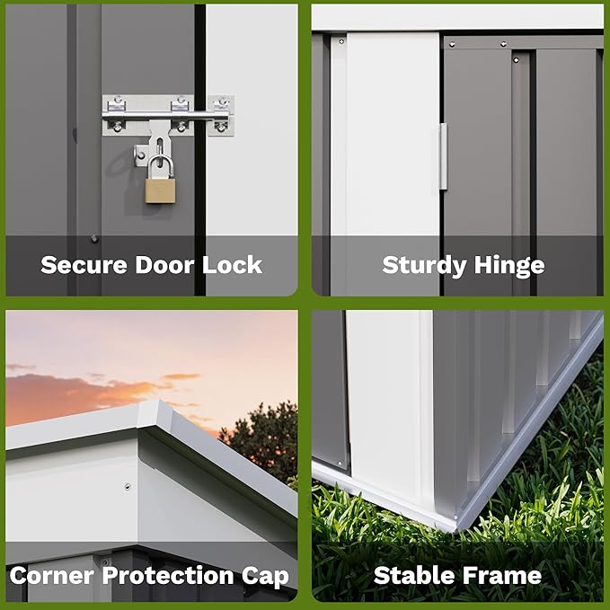 Patiowell 5x3 FT Outdoor Storage Shed, Garden Tool Shed - Image 5