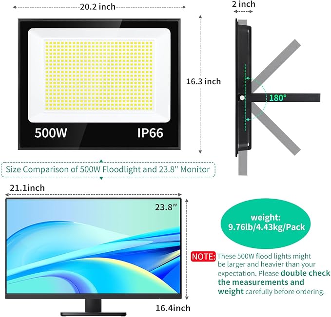 500W LED Flood Light Outdoor - Image 2