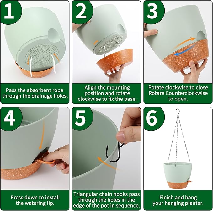 GARDIFE Large Hanging Planter, 12 inch Hanging planters - Image 3