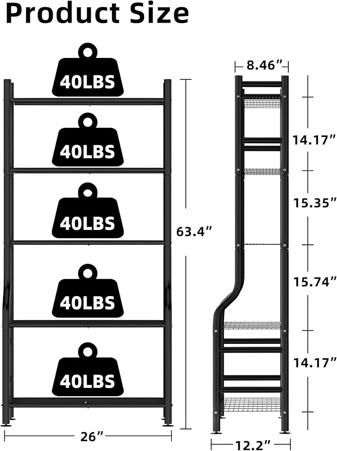 Plant Stand Indoor Outdoor, 5-Tier Metal Tall Plant Stands - Image 2