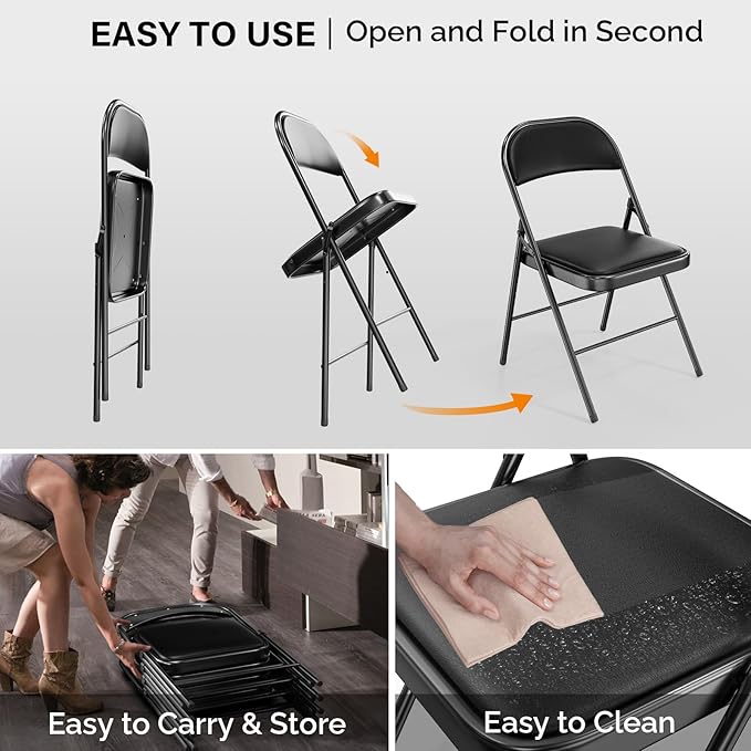 VINGLI 8 Pack Folding Chairs - Image 7