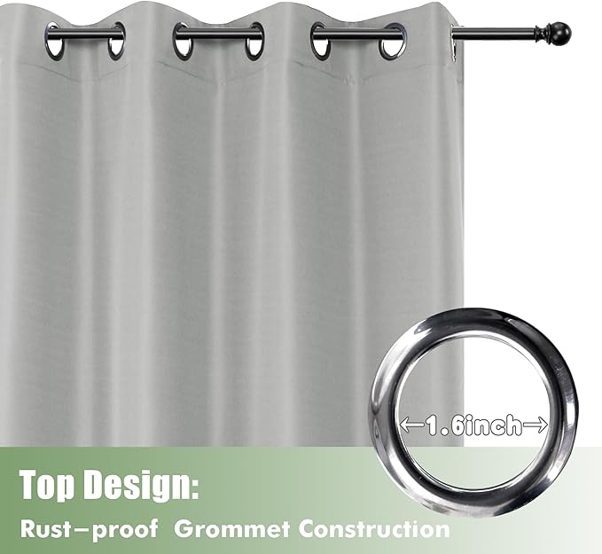 HolidayIdeas Outdoor Curtains for Patio Waterproof, 6 Panels - Image 4
