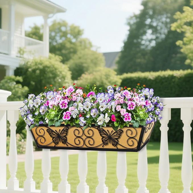2 Pack 24 Inch Window Boxes Planters Railing Planter Box - Image 7