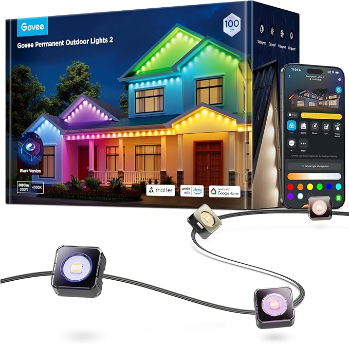 Govee Permanent Outdoor Lights 2, 100ft RGBIC Outdoor Lights by Govee